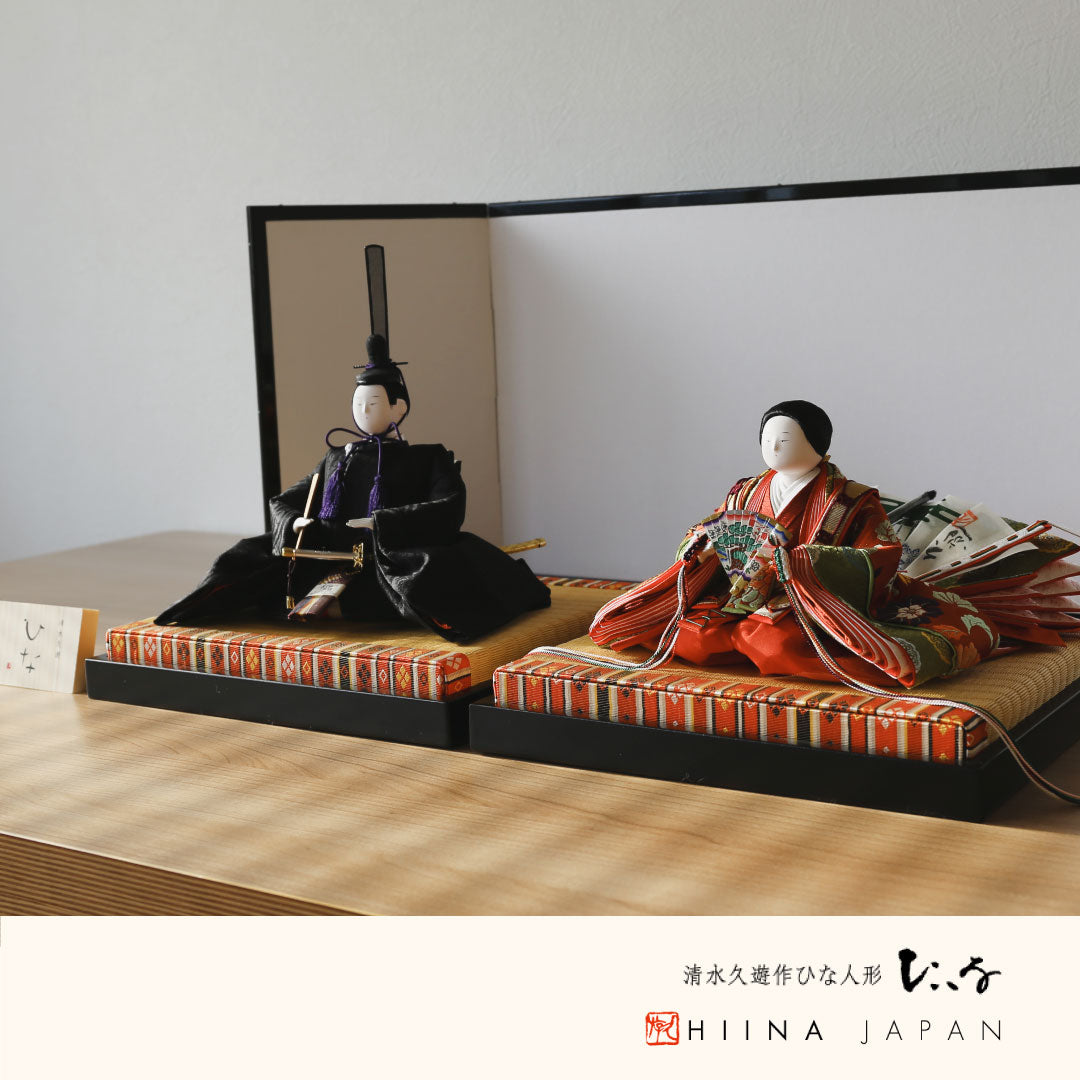 Décoration plate du roi impérial, Jirozaemon Hina Hisayu Shimizu, poupée classique créative en soie Pure