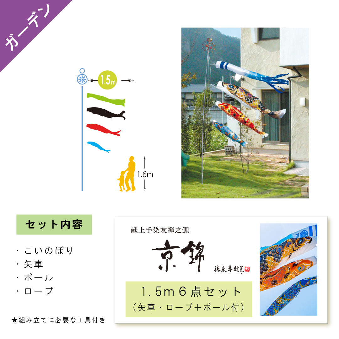 献上手染友禅之鯉【京錦】6点ガーデンセット