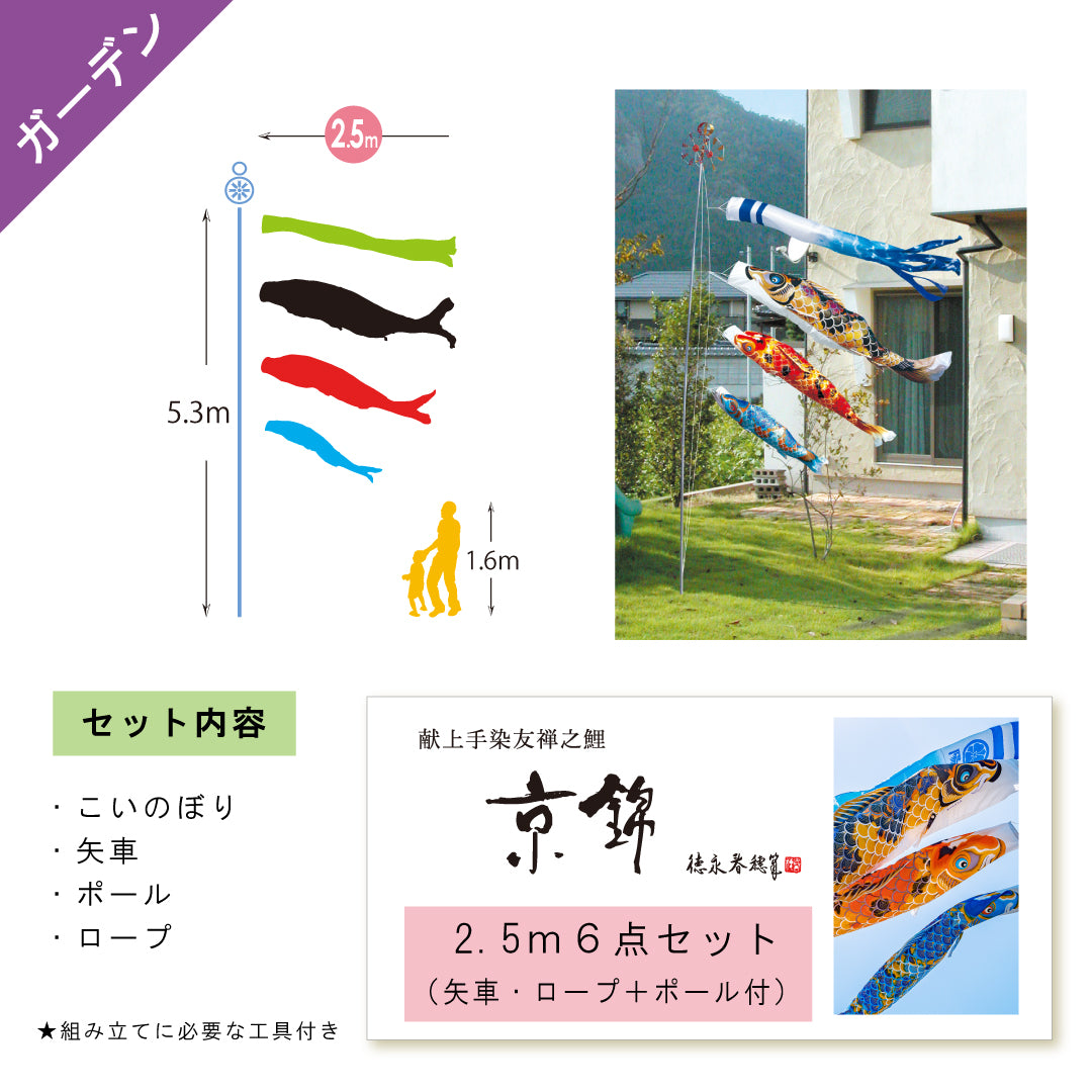 献上手染友禅之鯉【京錦】6点ガーデンセット