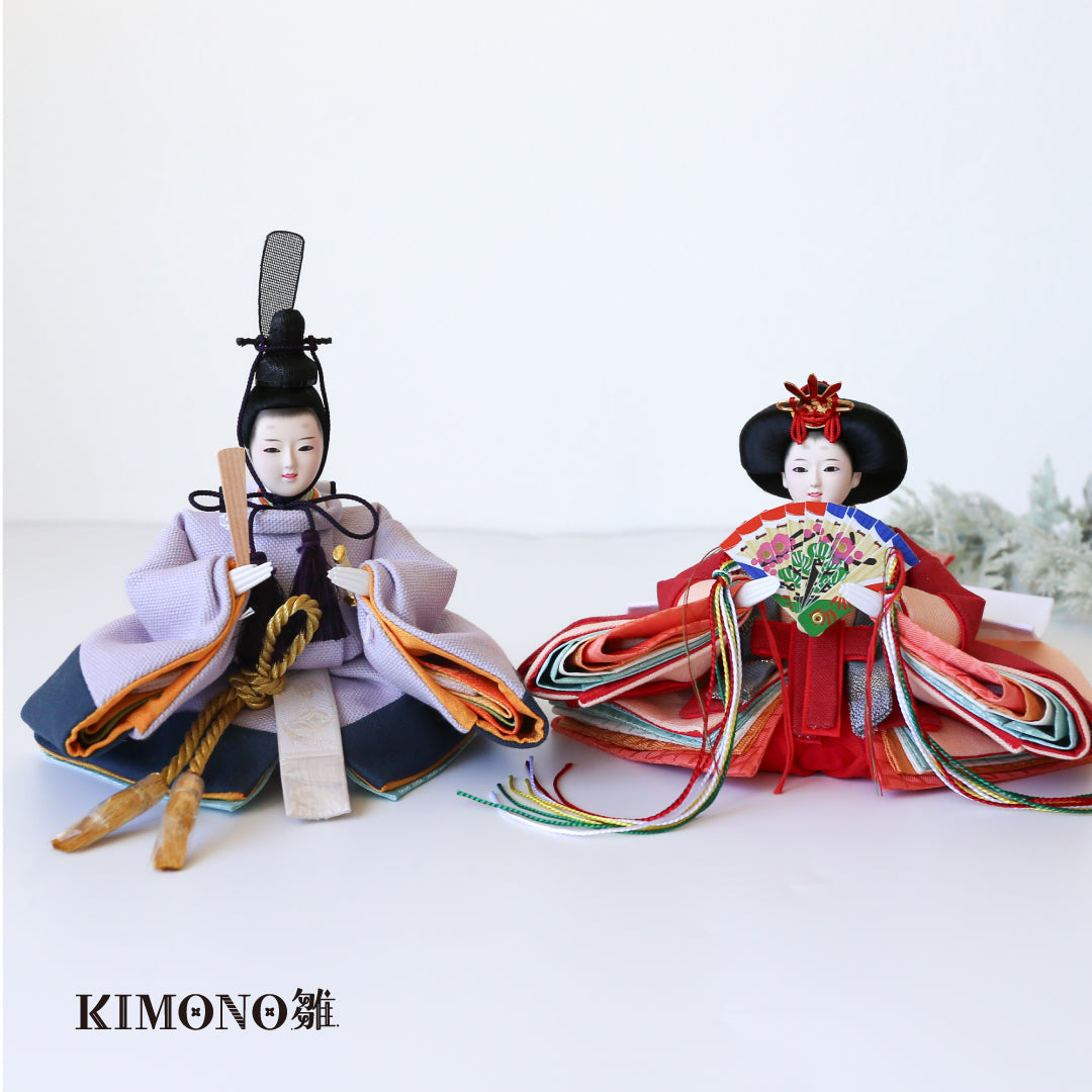 KIMONO Hina 4. Poupées décoratives en toile Prince et Princesse Smokey Grace