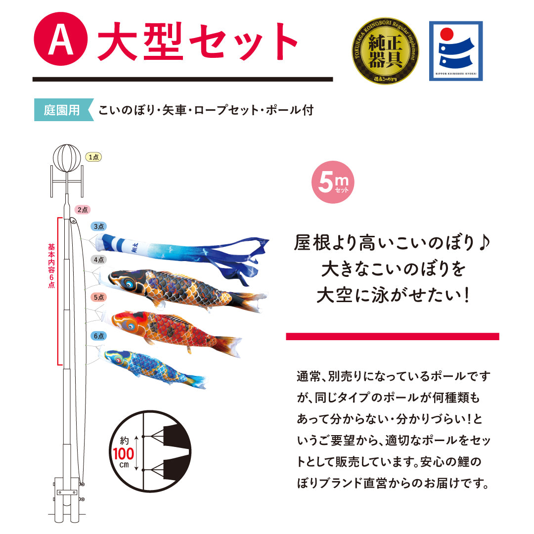 献上手染友禅之鯉【京錦】大型6点セット