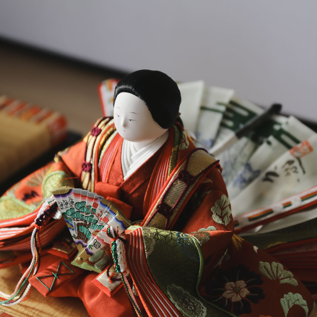 Décoration plate du roi impérial, Jirozaemon Hina Hisayu Shimizu, poupée classique créative en soie Pure