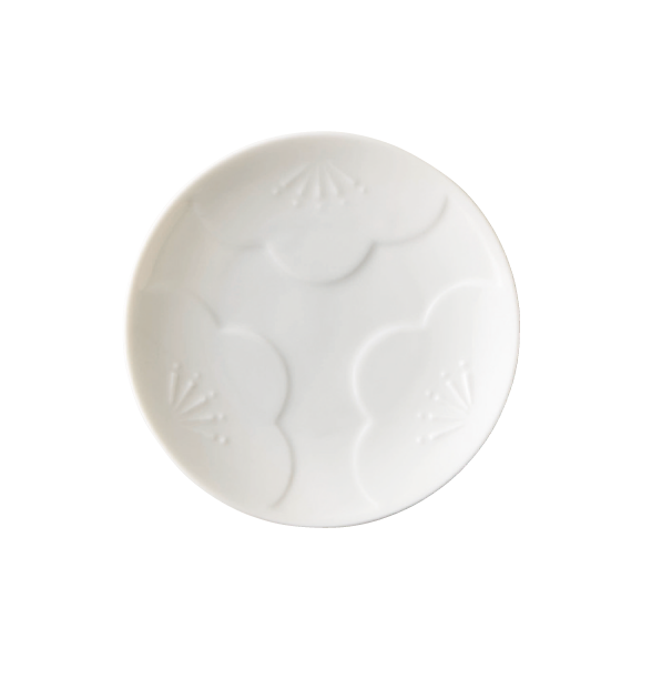 【美濃焼】小皿セット-梅レリーフ-