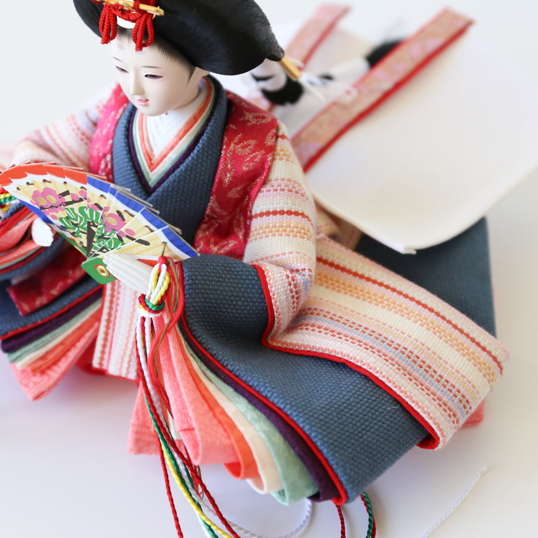 KIMONO Hina 1. Poupées décoratives en toile à rayures pop prince et princesse