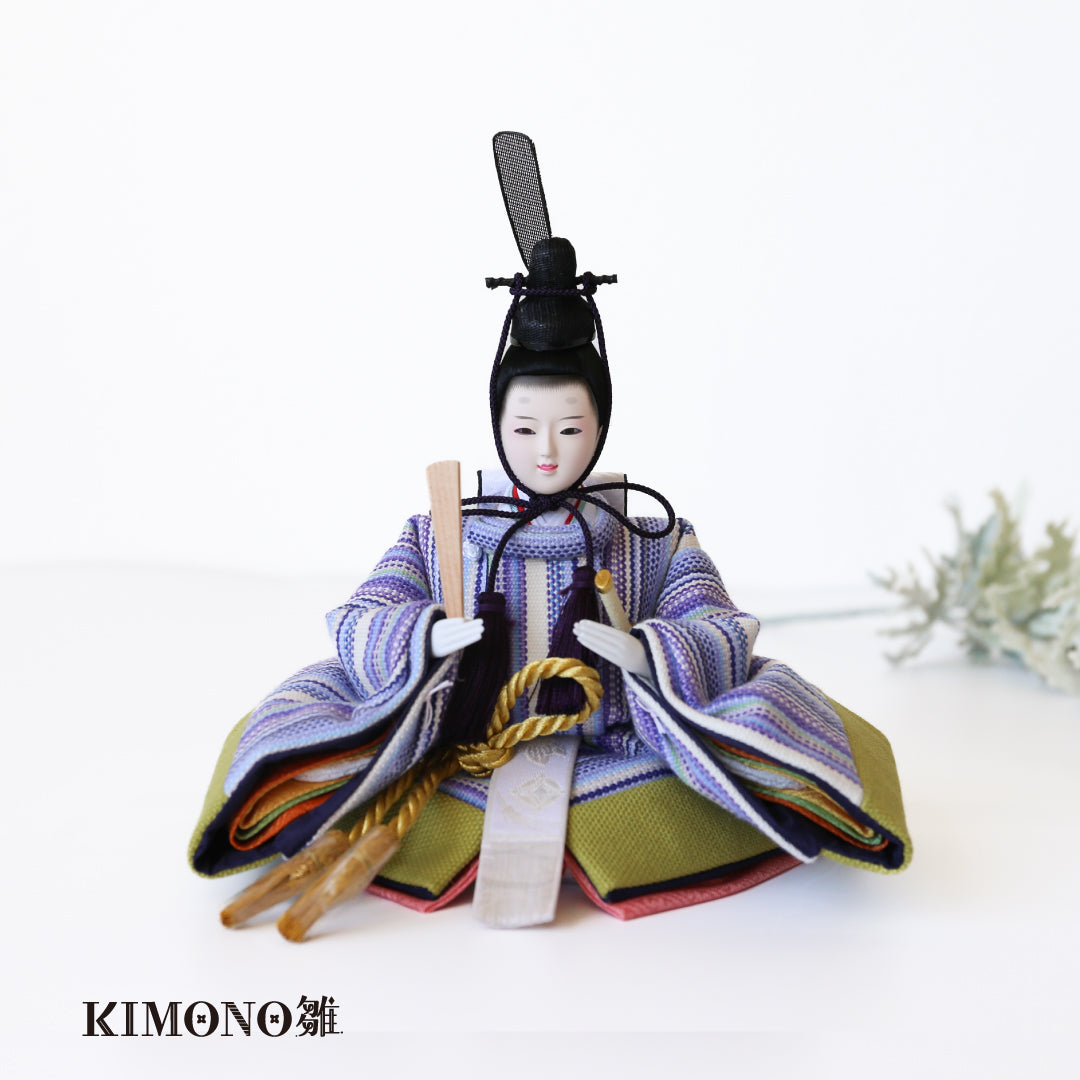 KIMONO Hina 1. Poupées décoratives en toile à rayures pop prince et princesse