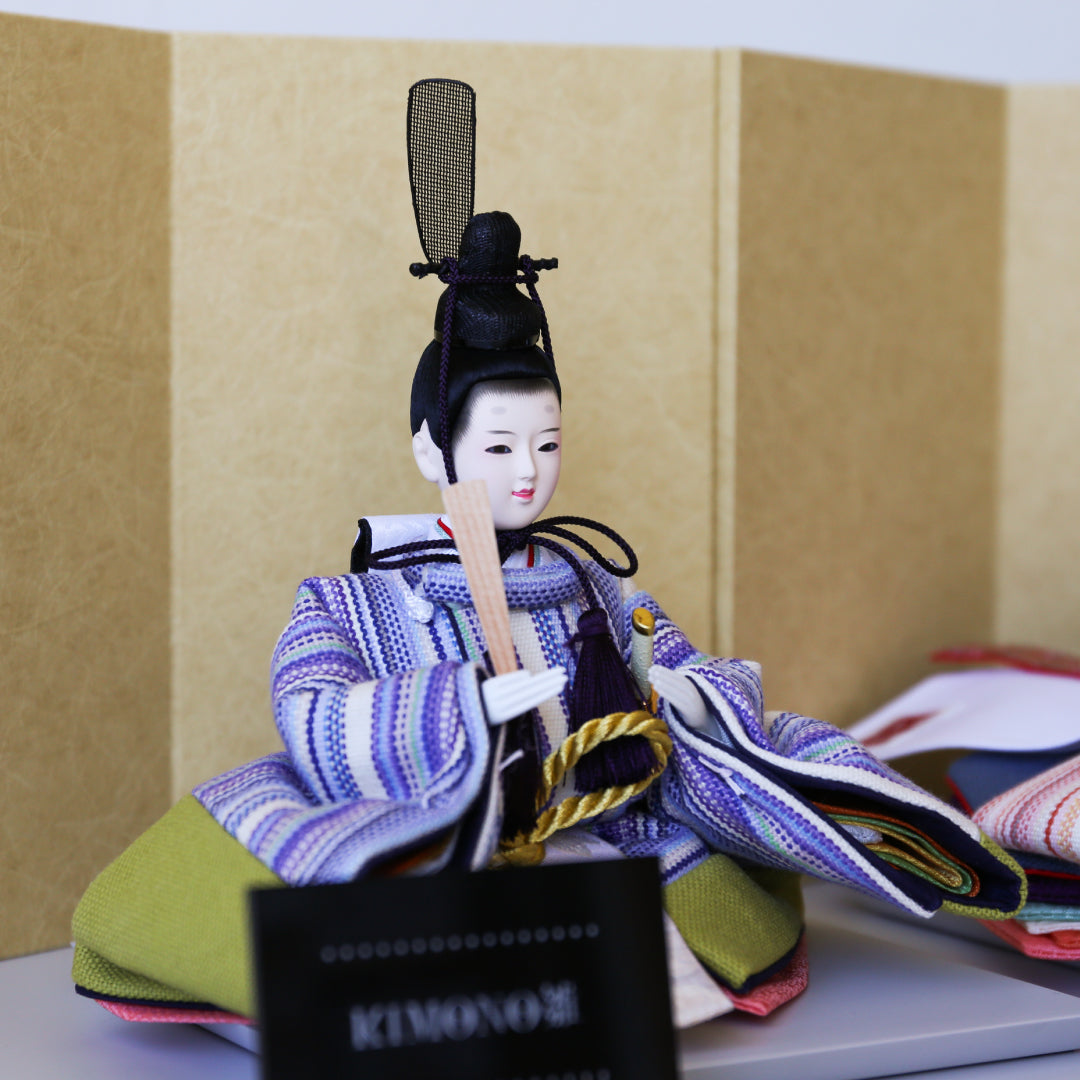 KIMONO Hina 1. Poupées décoratives en toile à rayures pop prince et princesse
