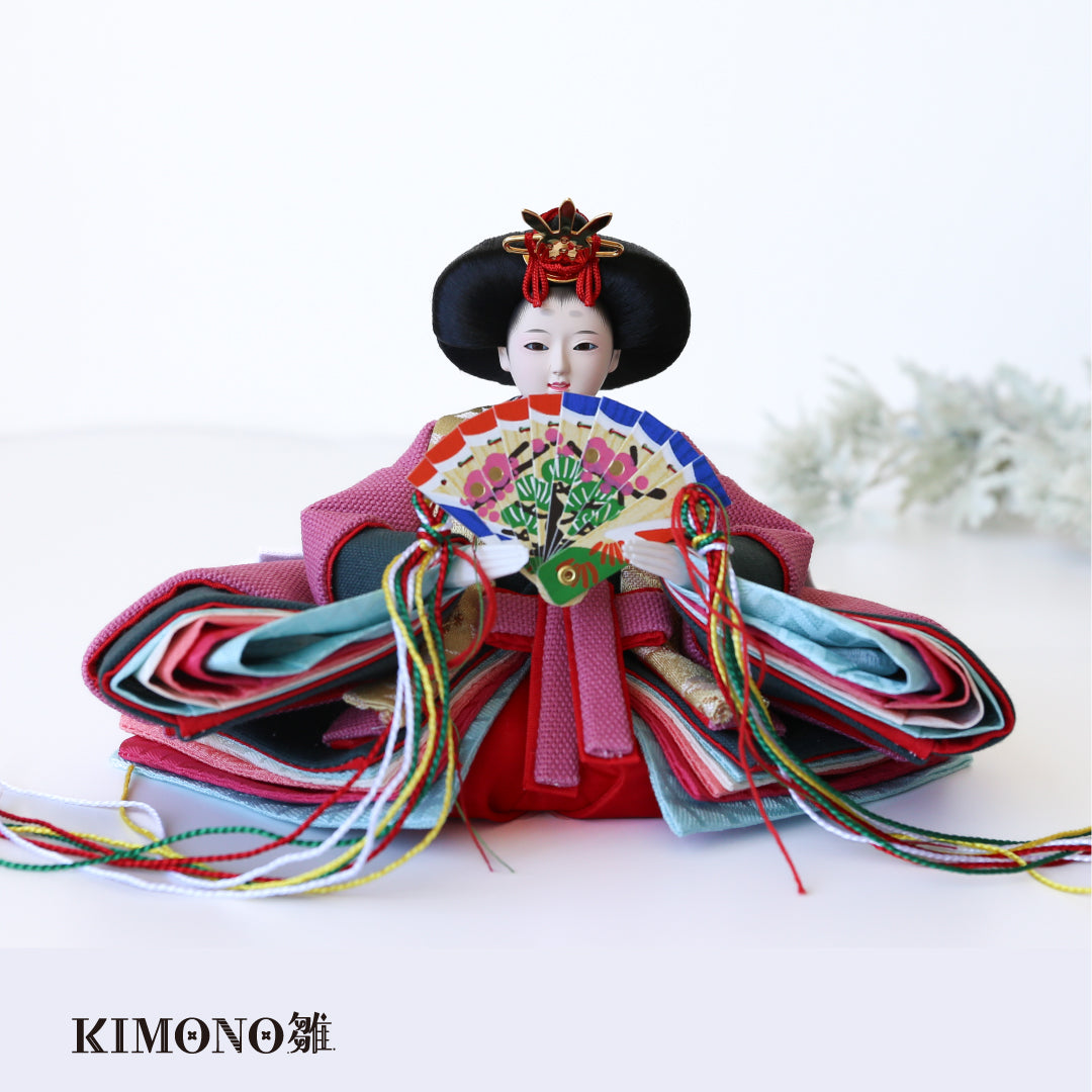 KIMONO Hina 2. Poupées en toile décoratives Prince et Princesse en matériaux vivants