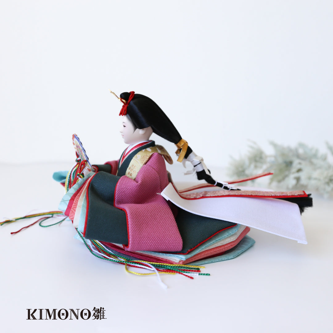KIMONO Hina 2. Poupées en toile décoratives Prince et Princesse en matériaux vivants