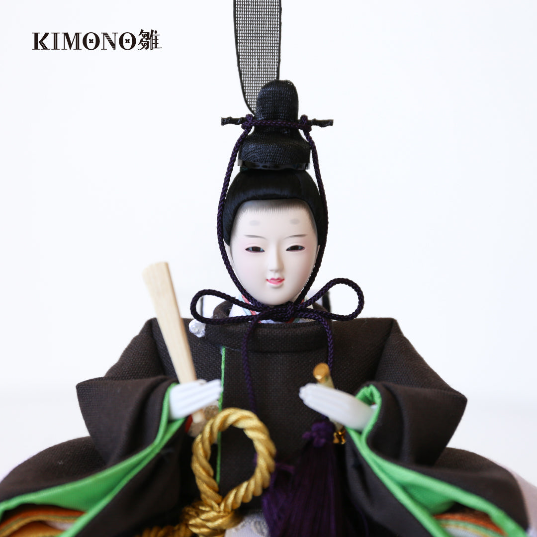 KIMONO Hina 2. Poupées en toile décoratives Prince et Princesse en matériaux vivants