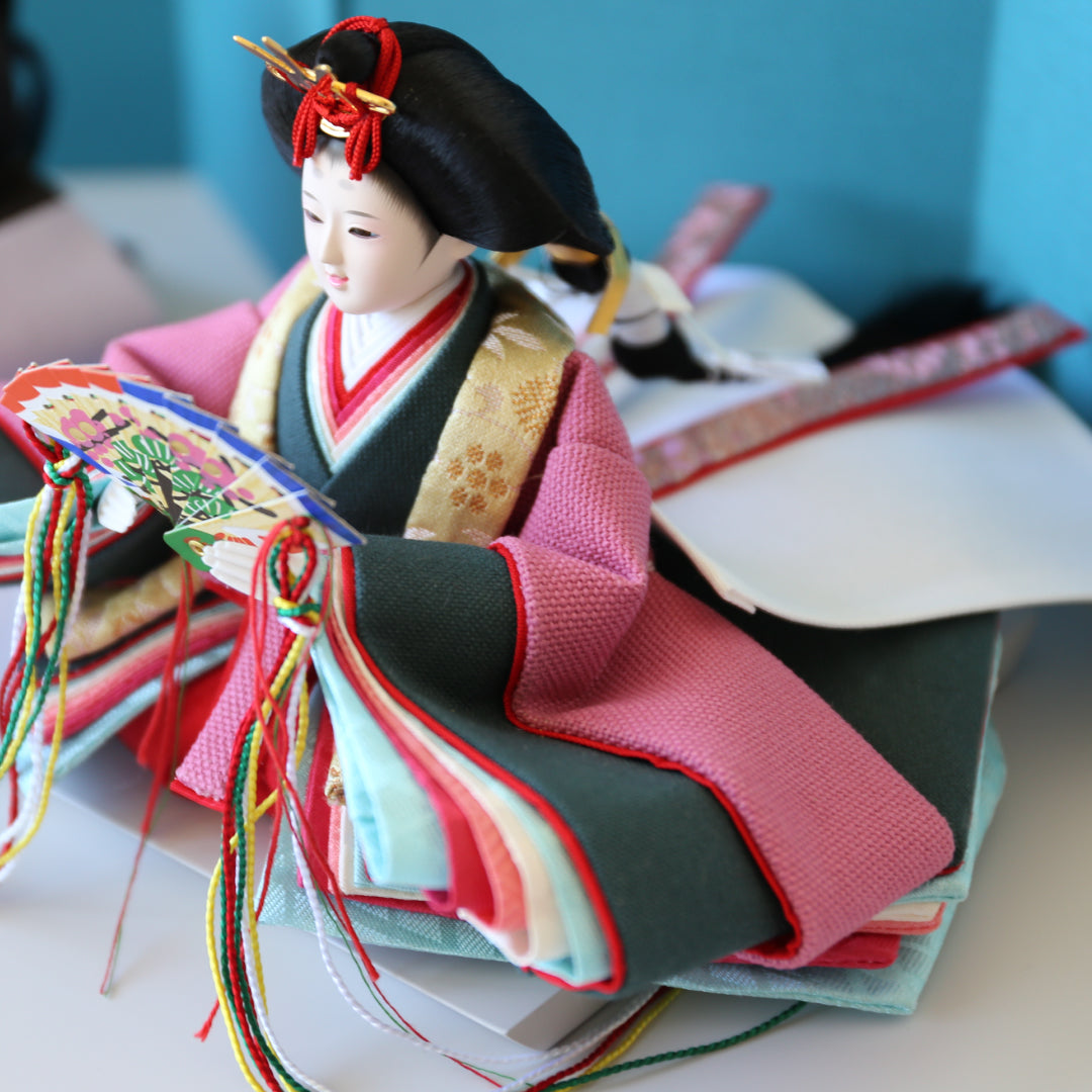 KIMONO Hina 2. Poupées en toile décoratives Prince et Princesse en matériaux vivants