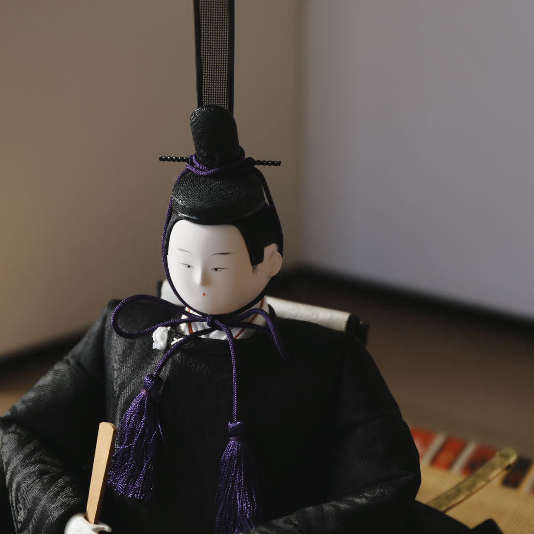 Décoration plate du roi impérial, Jirozaemon Hina Hisayu Shimizu, poupée classique créative en soie Pure