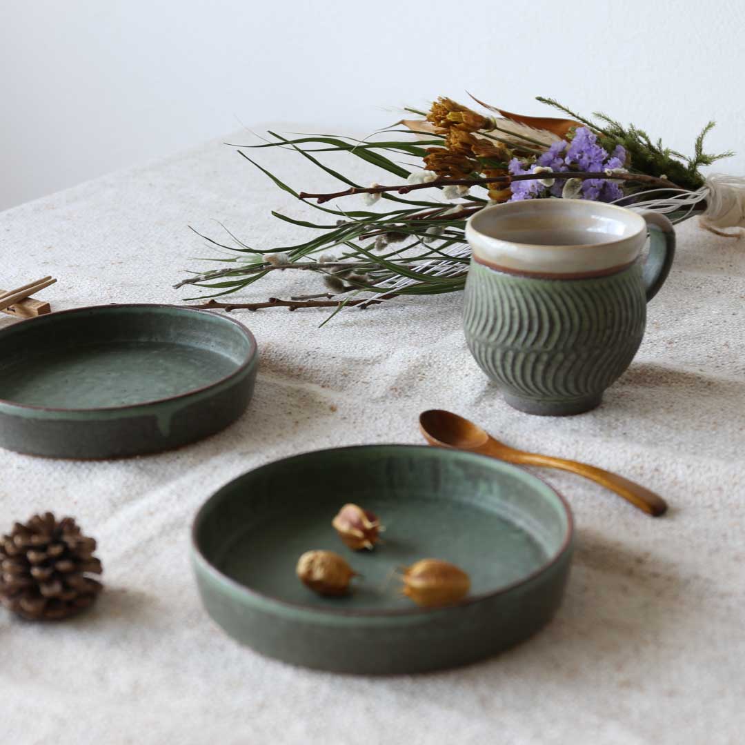 Mug « Vague déferlante » Vert gazon Bukyo
