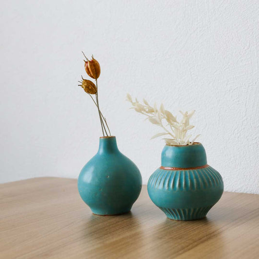 Vase à fleurs, bleu turc, Bukyo