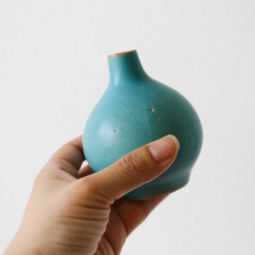 Vase à fleurs, bleu turc, Bukyo