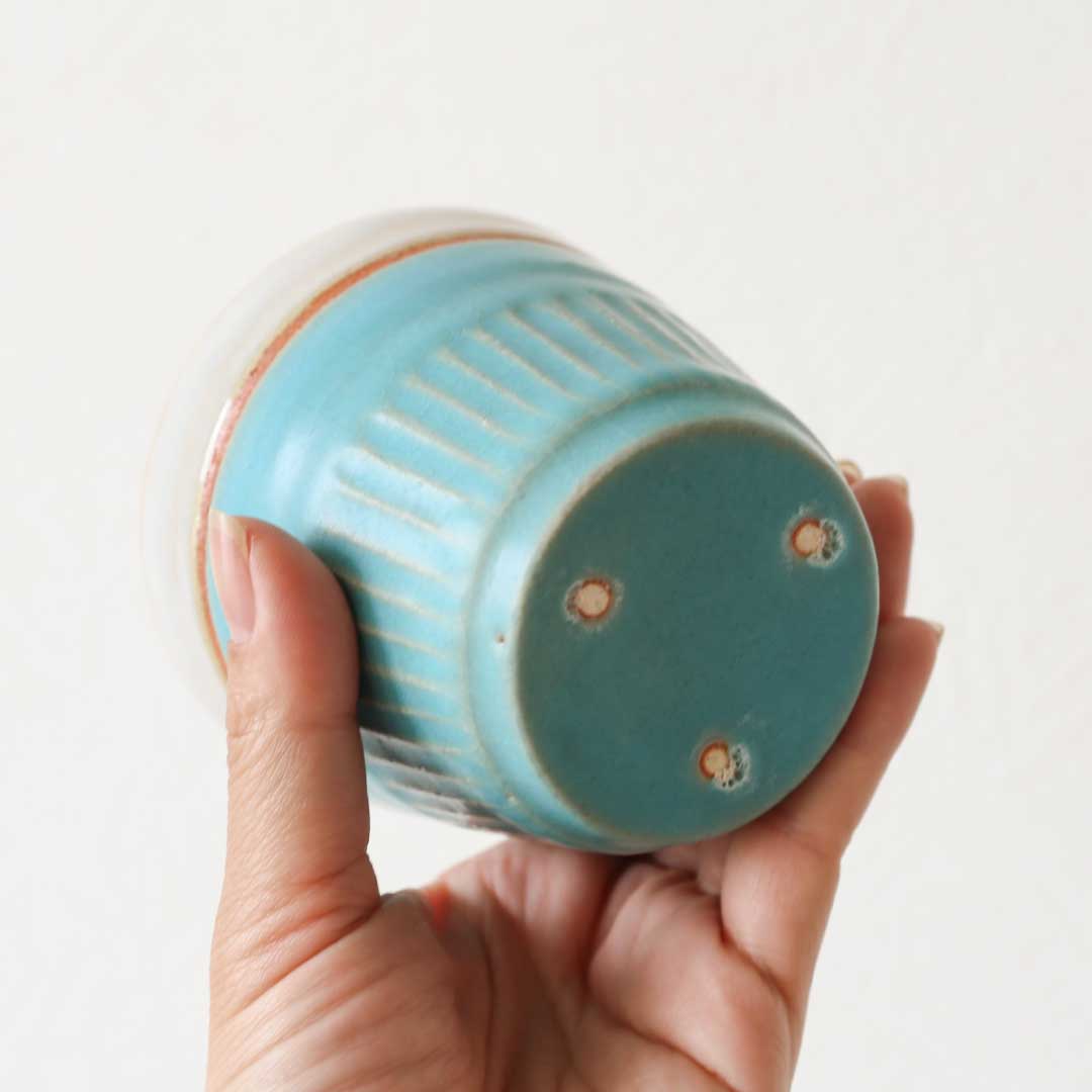 フリーカップセット トルコ青 しのぎ 不毅窯(ぶきよう) ギフトセット