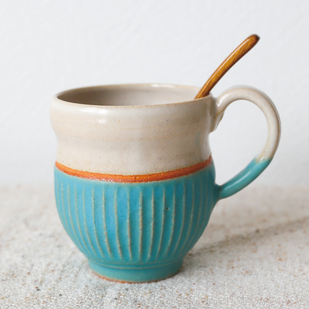 Coffret cadeau assiette et tasse ovales bleu turc, Bukyo
