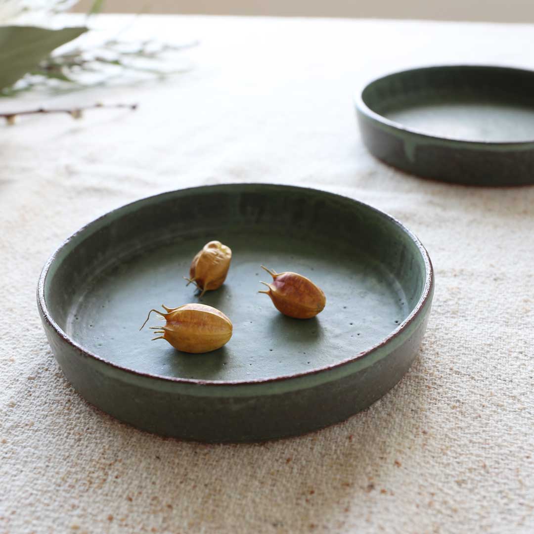 Ensemble de pots de pointe, vert gazon, four Bukyo, coffret cadeau