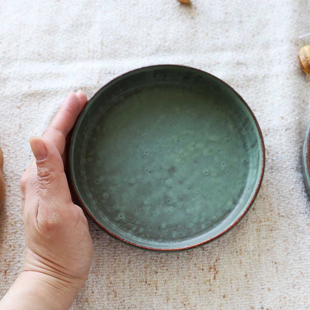 Ensemble de pots de pointe, vert gazon, four Bukyo, coffret cadeau