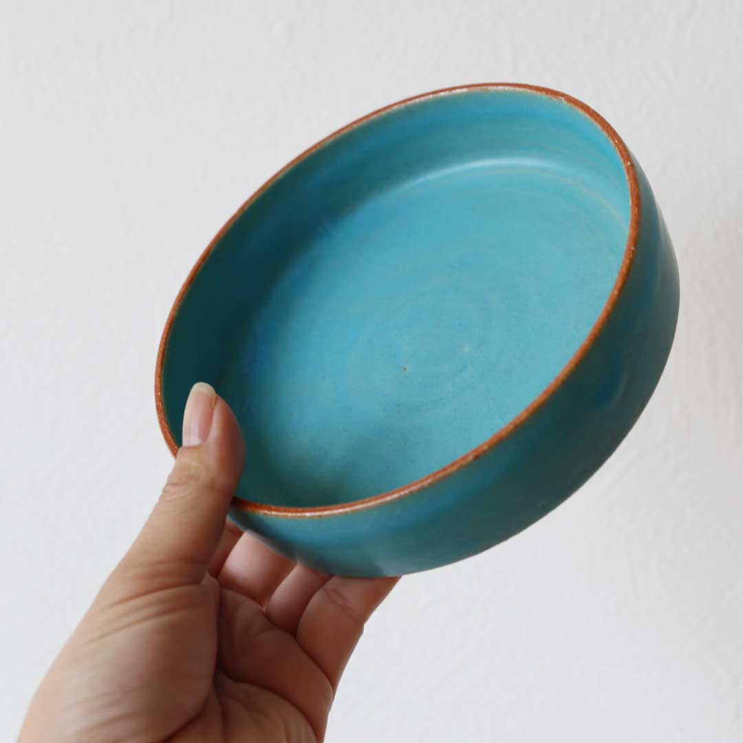 Ensemble de bols à bords tranchants, bleu turc, four Bukyo, coffret cadeau