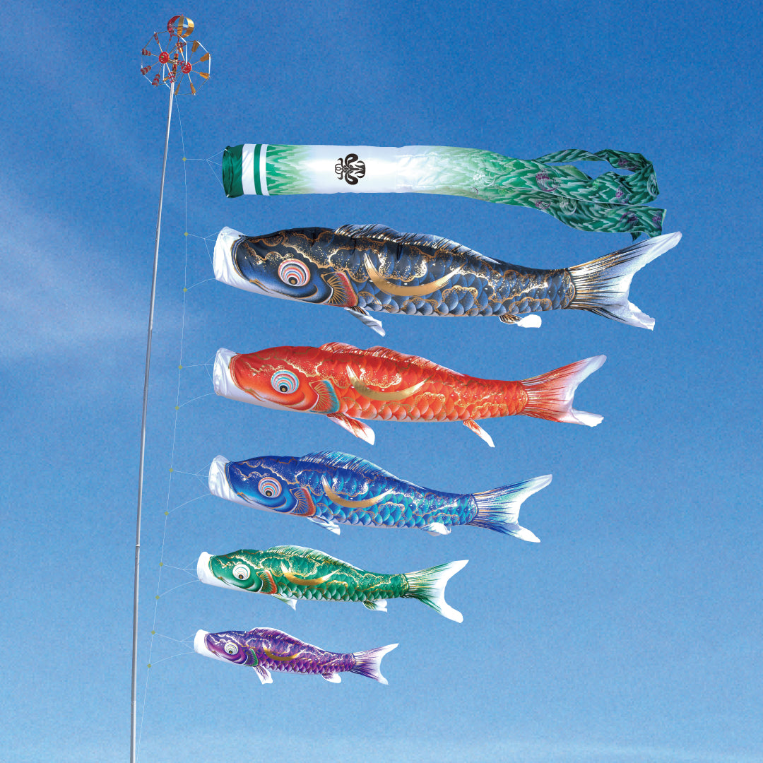 ピンク鯉 金彩弦月之鯉【豪】単品鯉のぼり