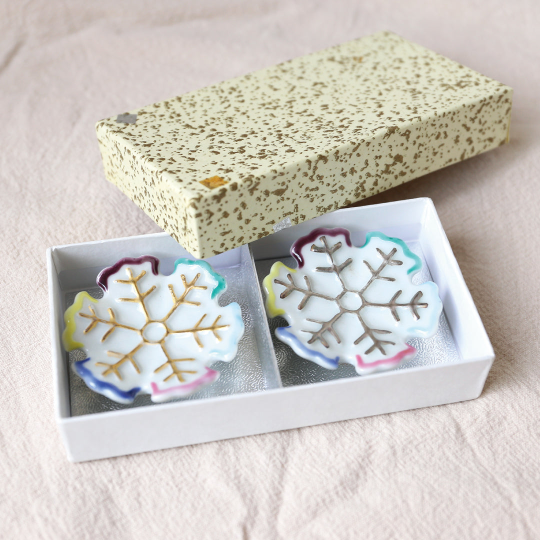【西川貞三郎商店】箸置きペア 五彩金銀雪