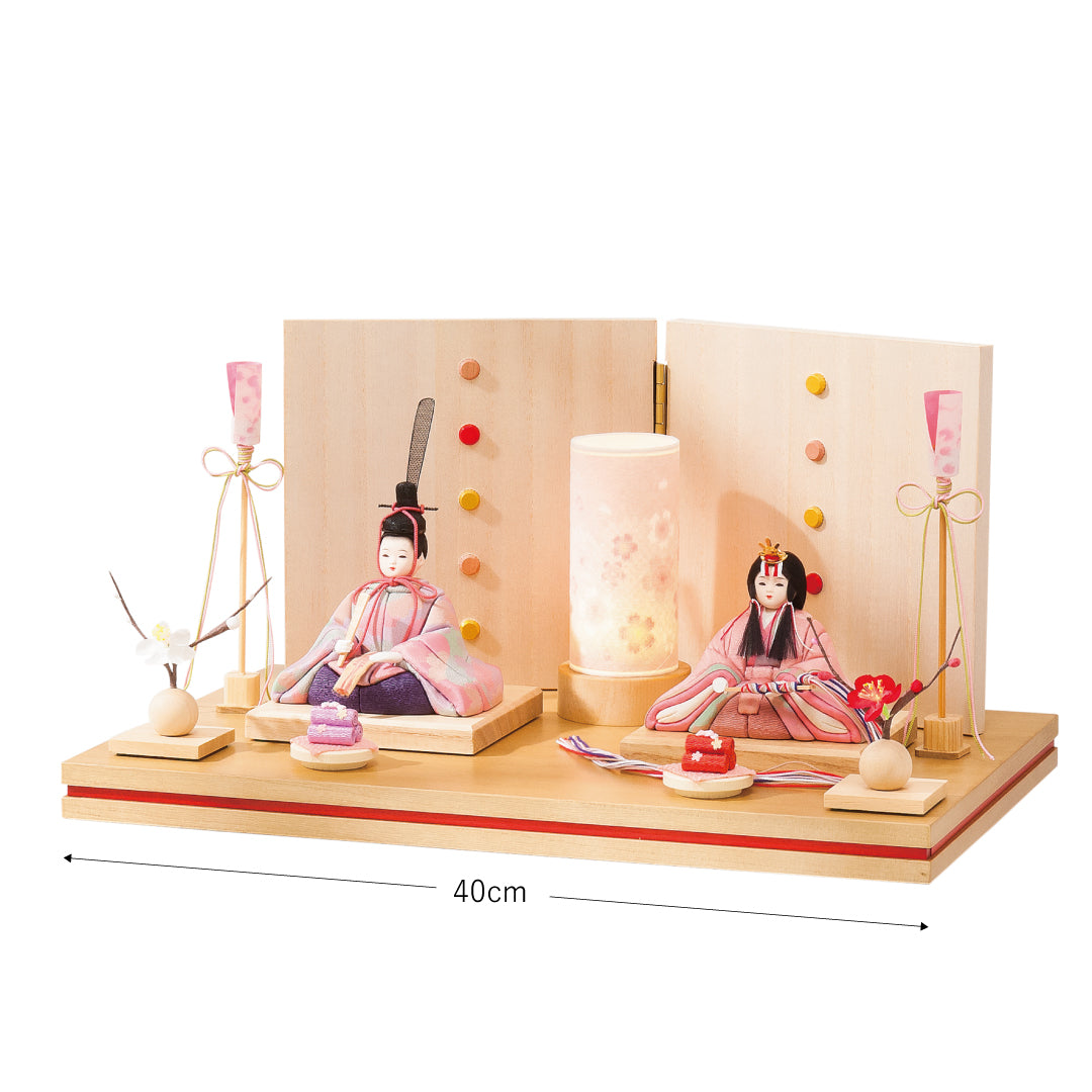 KIMONO Hina Dolls 1. Pop Stripe Prince and Princess Decoration Canvas Hina Dolls