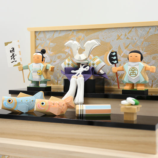 五月人形 伊予一刀彫り【南雲作】 瑚白(こはく)