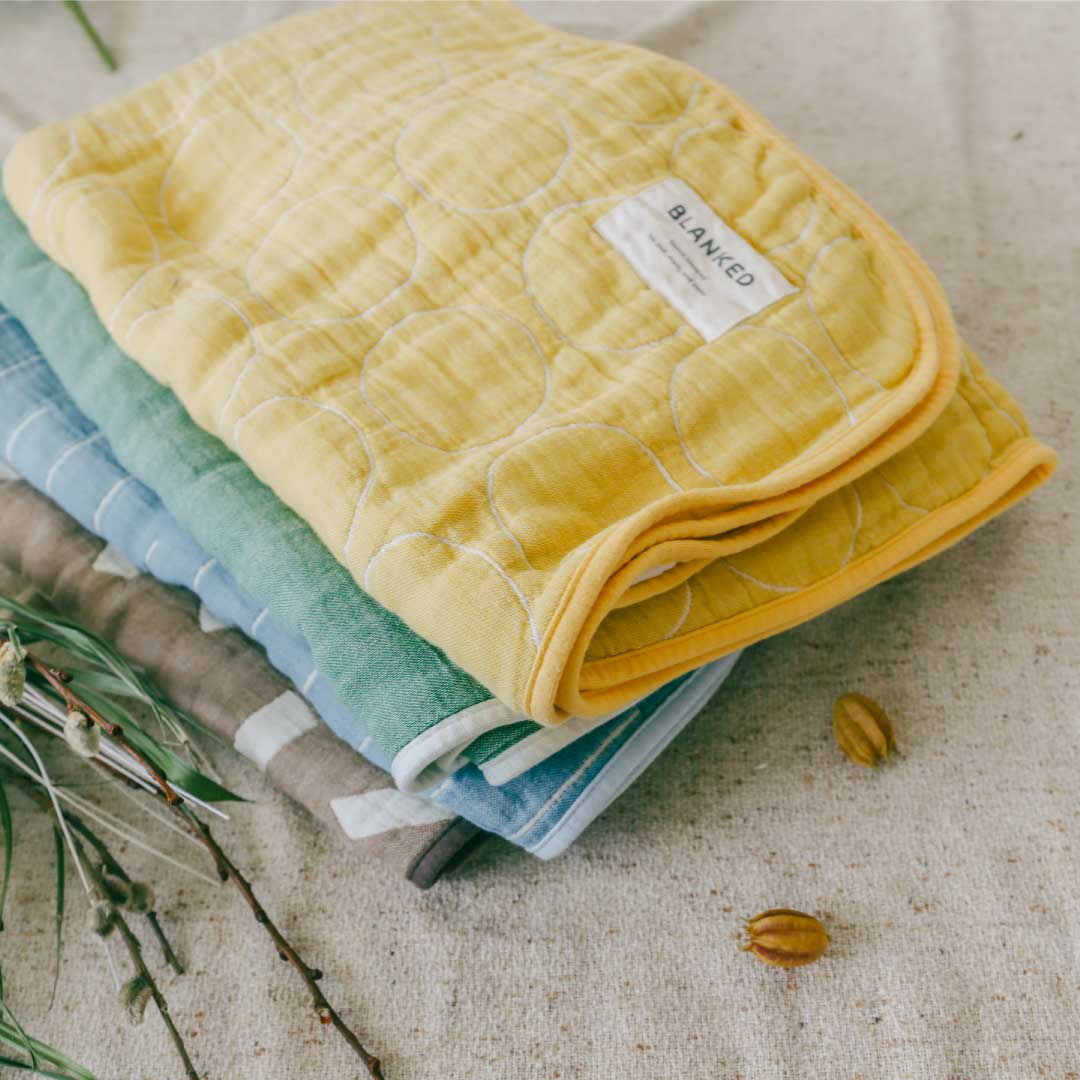 ガーゼケット ベビーサイズ(ZAKUZAKU) ふんわり四重織ガーゼ ブラウン【BLANKED】(ブランケッド)