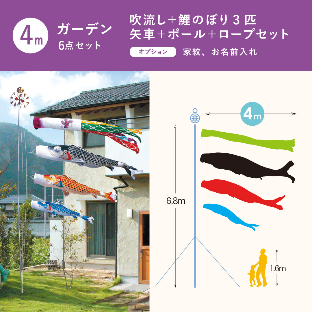 慶祝の鯉【吉兆】ガーデン6点セット