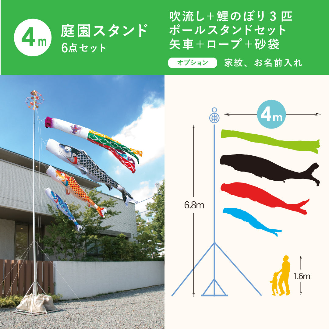 慶祝の鯉【吉兆】庭園スタンド6点セット