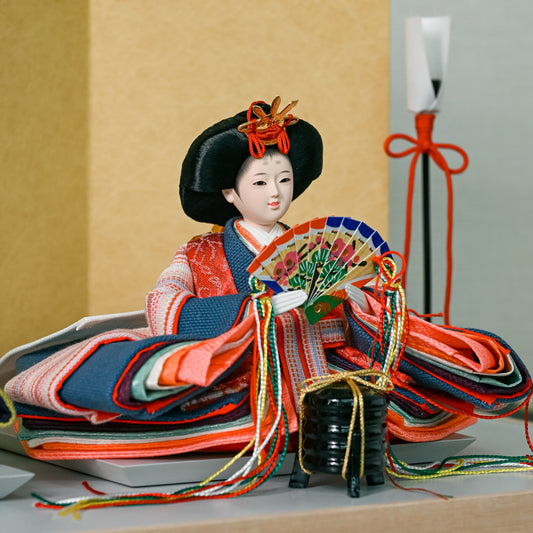 KIMONO雛 Pop Stripe(ポップ・ストライプ) 親王飾り 帆布雛 1.