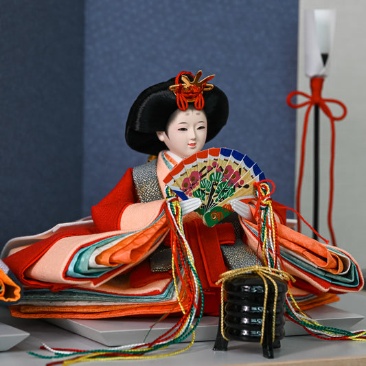 KIMONO Hina Dolls 4. Smokey Grace Prince and Princess Decoration Canvas Hina Dolls