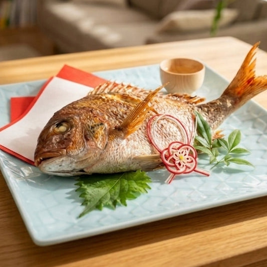 【美濃焼】角皿 網代 - 青 -