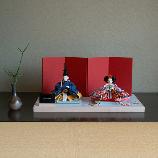 KIMONO Hina Dolls 3. Mode Cherry Prince and Princess Decoration Canvas Hina Dolls
