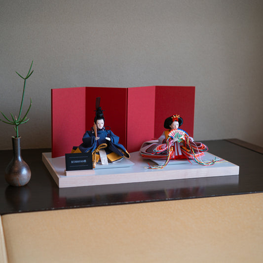KIMONO Hina Dolls 3. Mode Cherry Prince and Princess Decoration Canvas Hina Dolls