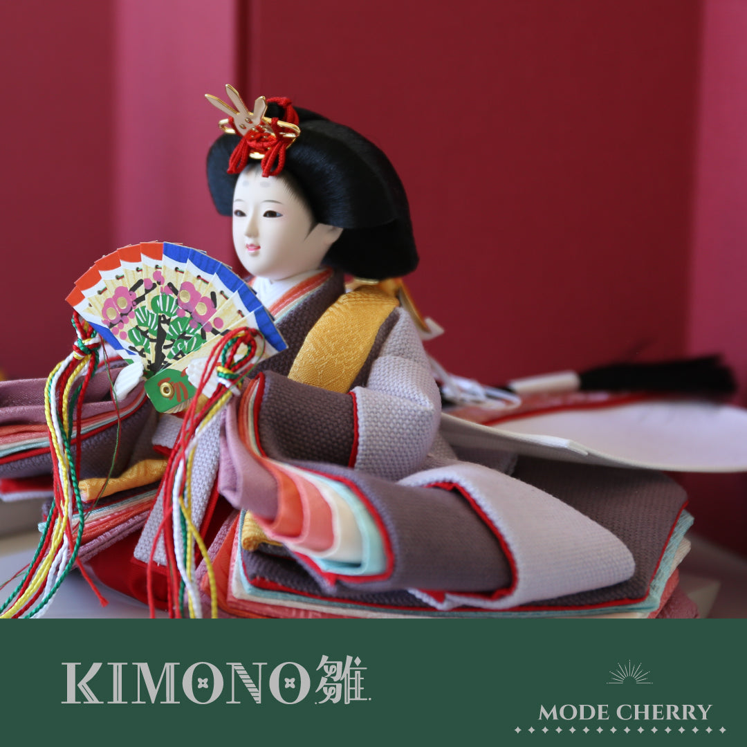 KIMONO Hina Doll 3. Mode Cherry (Mode Cherry) Prince et Princesse Décoration Poupée en toile
