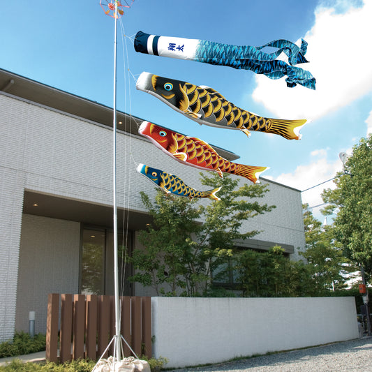 【 晴れと暮らす限定 】蒼天の鯉 6点 庭園スタンドセット