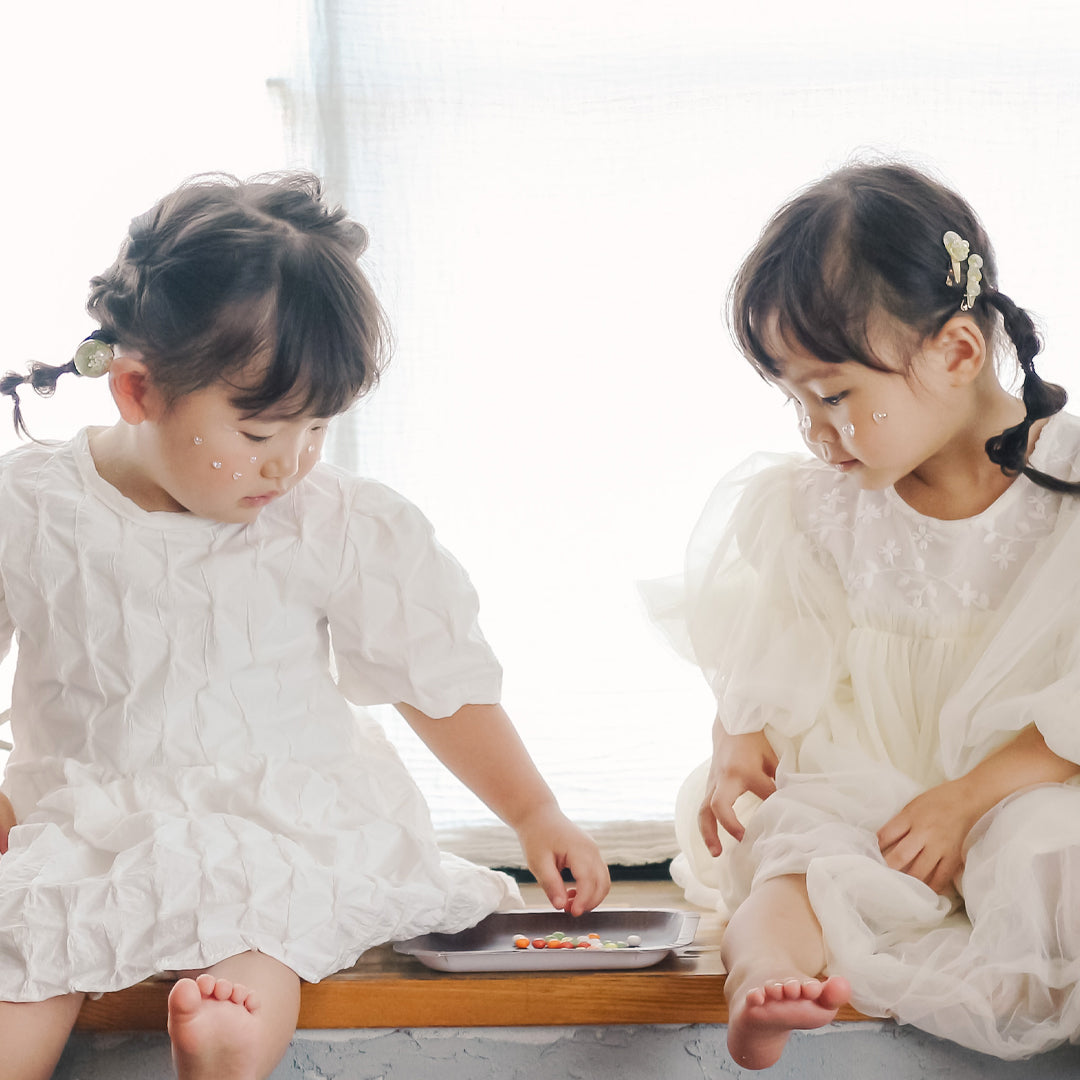 つまみ細工のヘアアクセサリー3つセット<桃色>