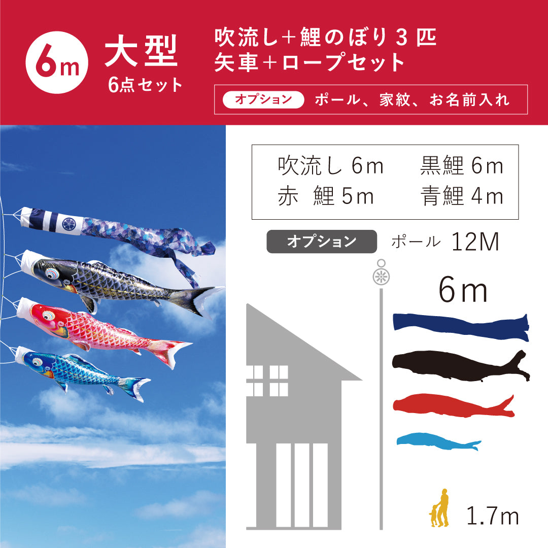 よろこびの鯉【千寿】６点大型セット
