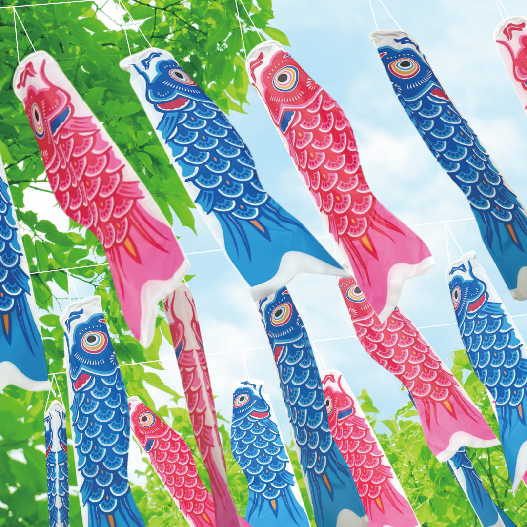 古布 鯉のぼり 5点 木綿 こいのぼり イベント こどもの日