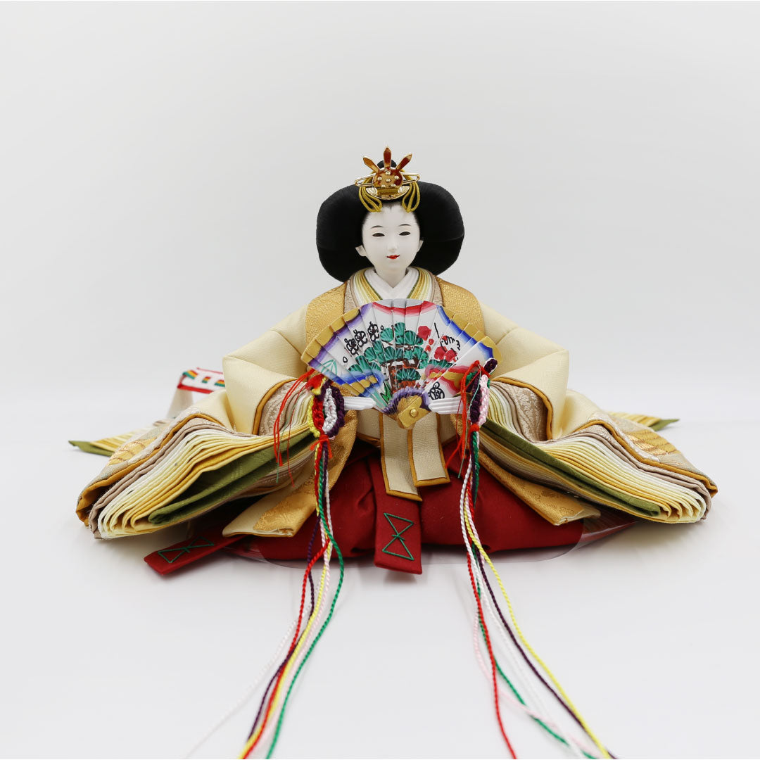 35 Imperial Princes Ornament, Finest Pure Silk, Cut and Fit, Hisayu Shimizu 183-183, Wooden Gold Painted Flat Stand Set 
