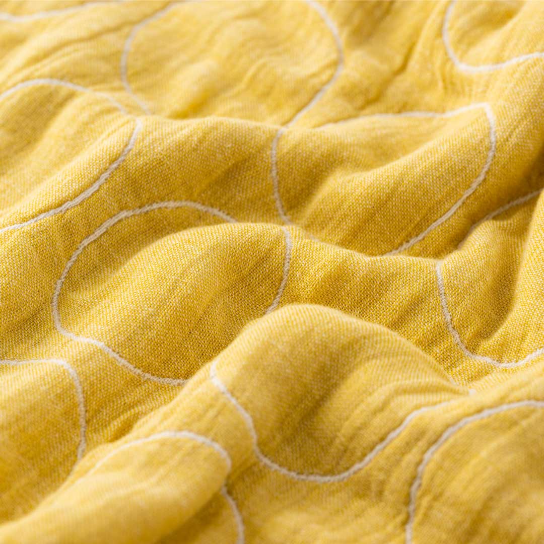 Gauze blanket baby size (TONTON) Soft four-ply gauze yellow [BLANKED] 