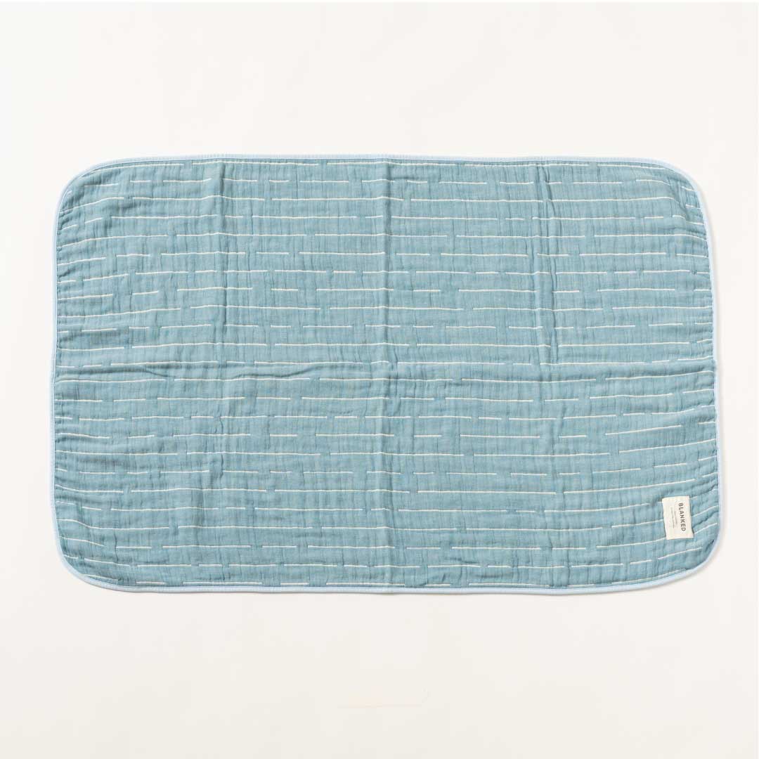 Gauze blanket baby size (SHITOSHITO) Soft four-ply gauze, blue [BLANKED] 