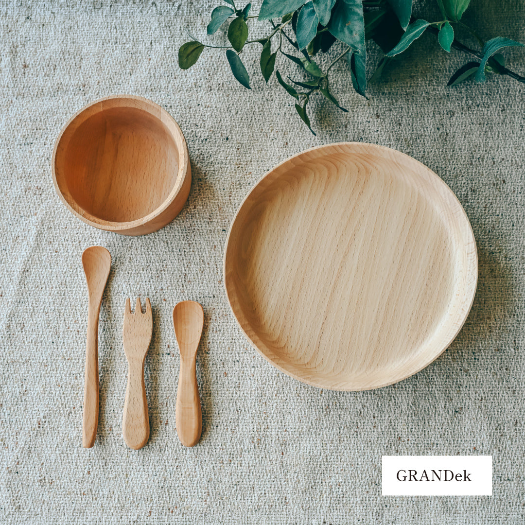 天然木 子ども食器 5点セット　食器セット