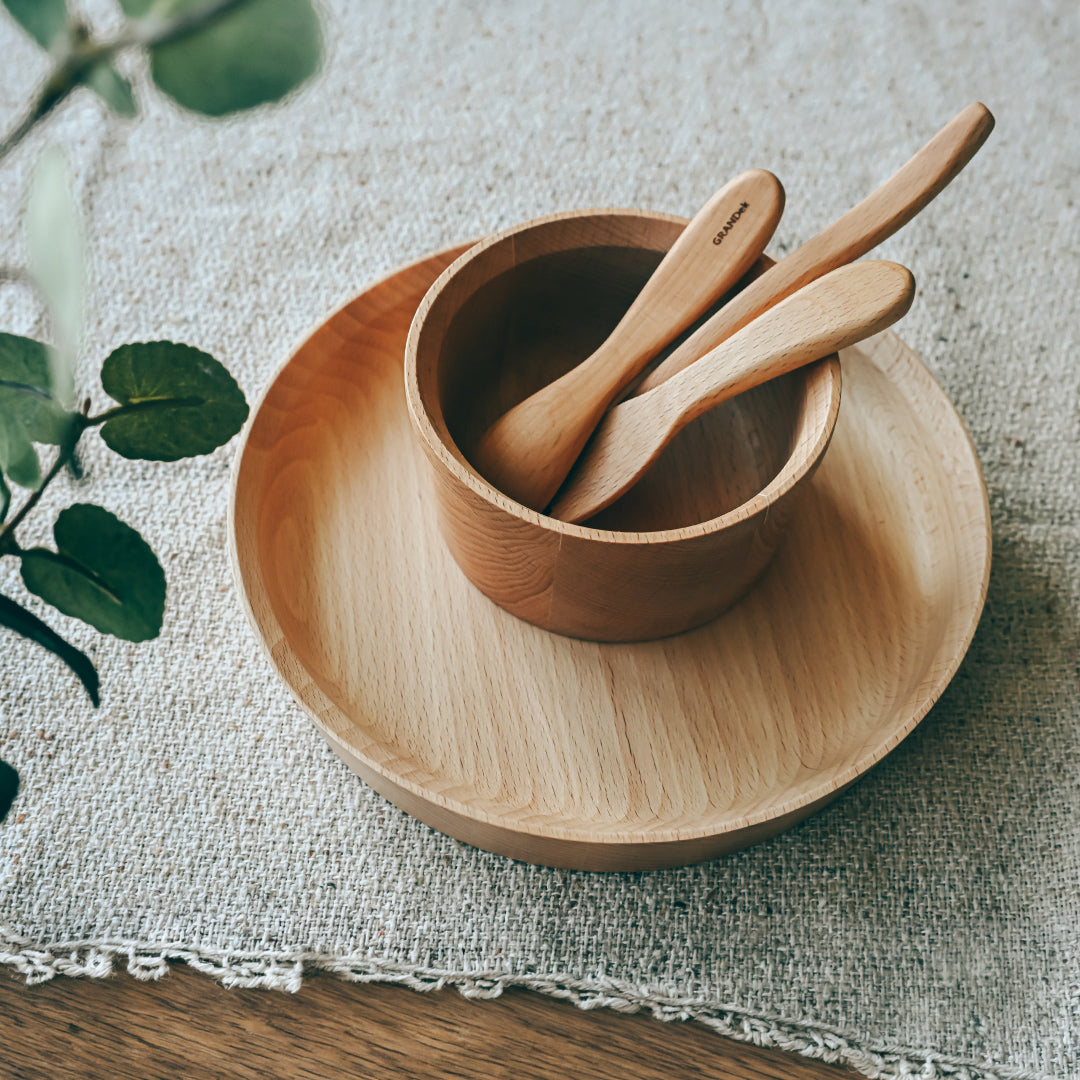 天然木 子ども食器 5点セット　食器セット