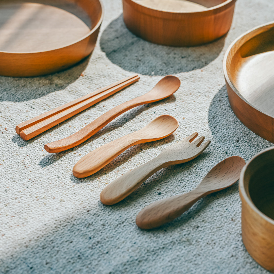 天然木 子ども食器 9点セット　食器セット