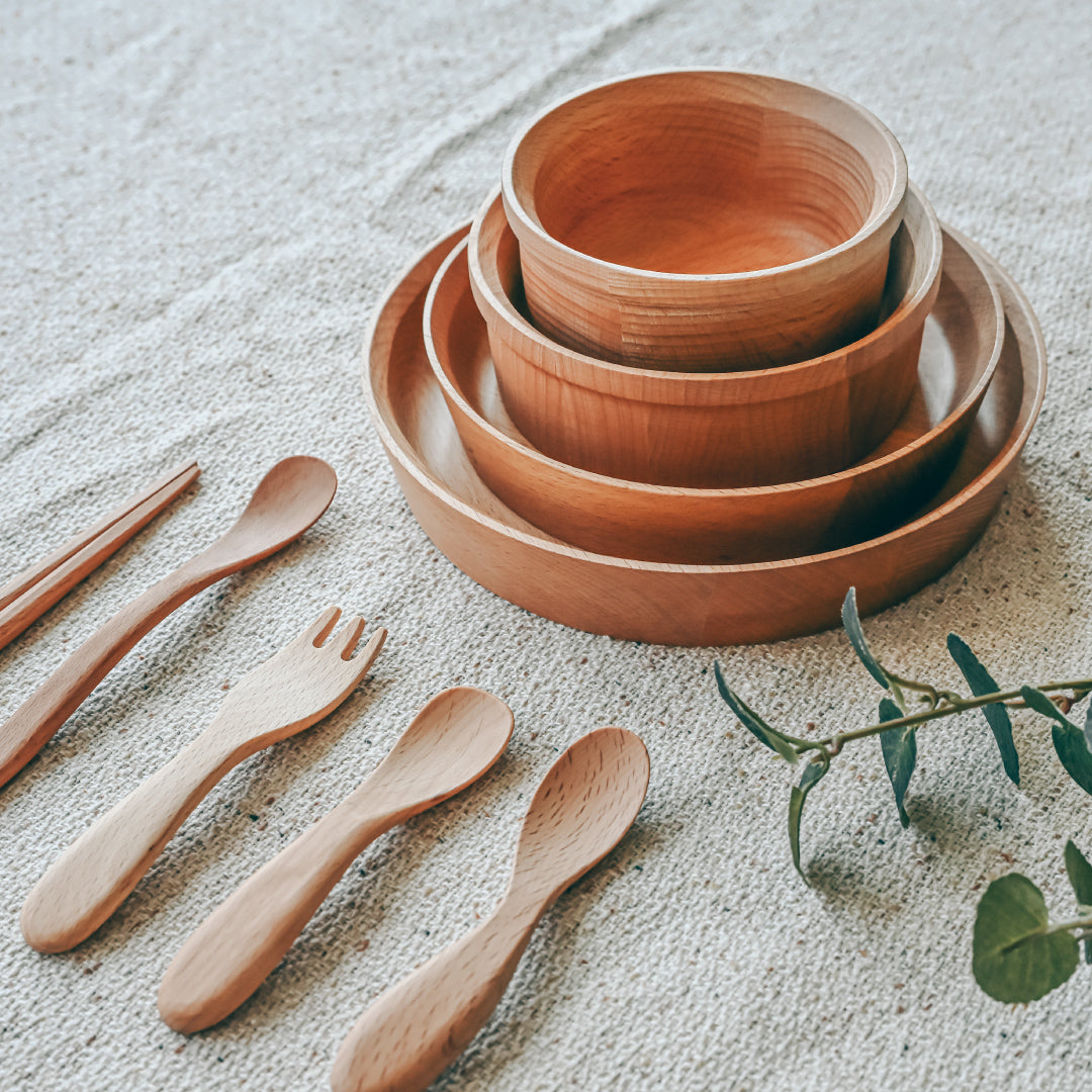 天然木 子ども食器 9点セット　食器セット