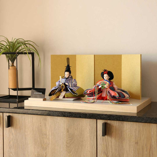 KIMONO Hina 1. Poupées décoratives en toile à rayures pop prince et princesse 