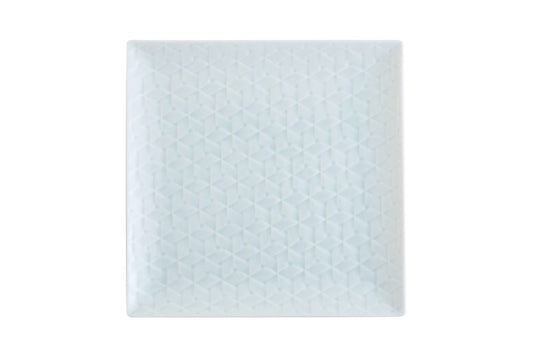 Square plate Ajiro blue and white