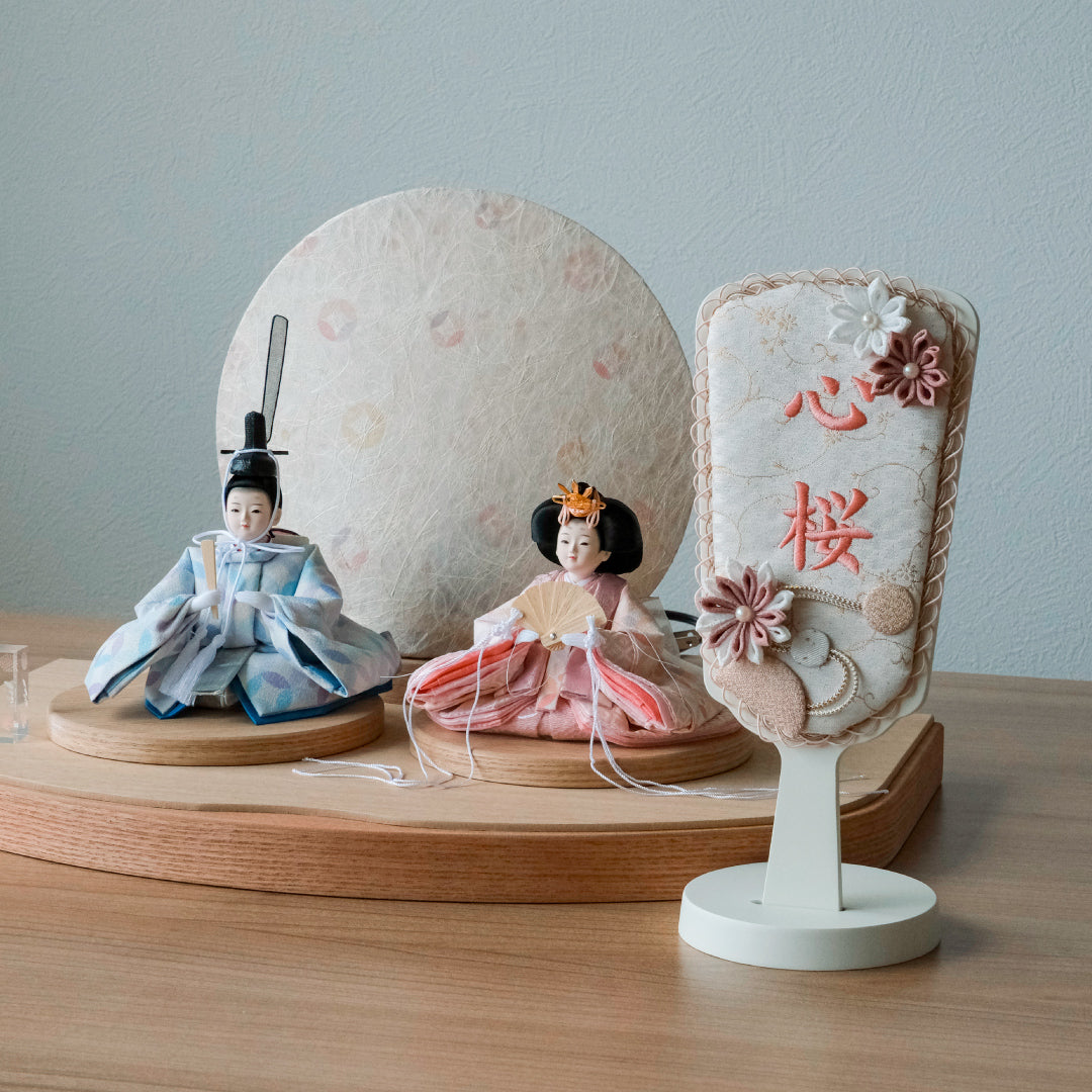 正絹刺繍名入れ羽子板飾り　ローズ　刺繍名前旗